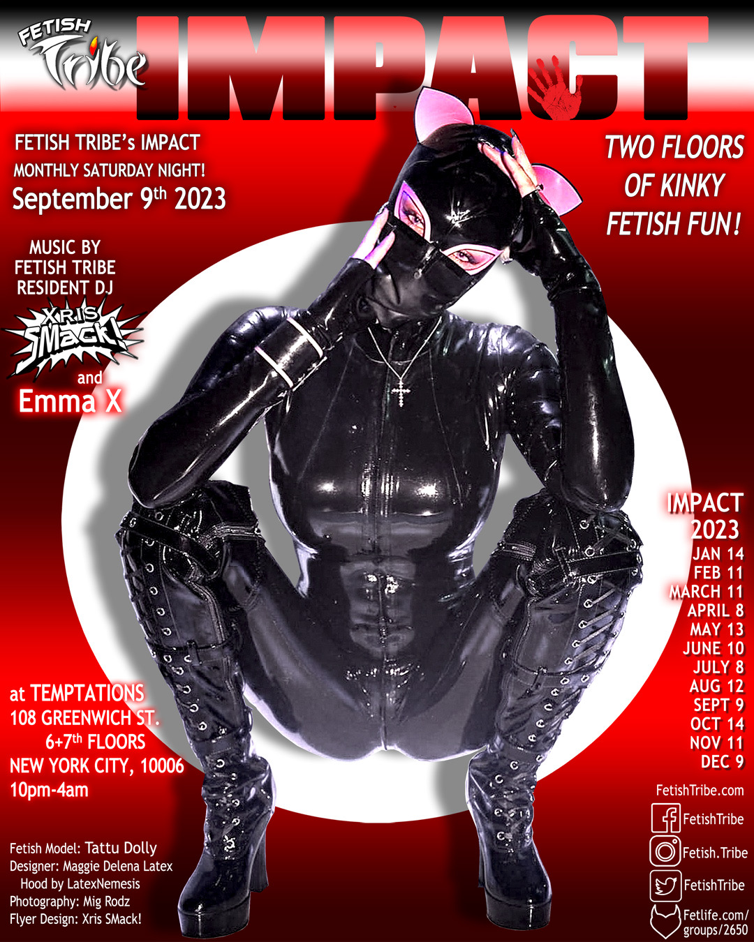 IMPACT! Sat. Sept 9th – Fetish Tribe’s monthly event in NYC!